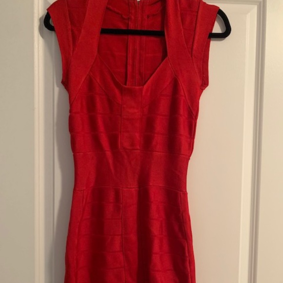 BCBGMaxAzria Dresses & Skirts - BCBG Red Bandage Cocktail Dress
